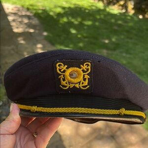 Navy Blue Captain's Hat with Gold Detailing